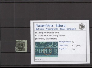 SBZ 1945 PLATTENFEHLER Nr 8x XXV postfrisch (231536)