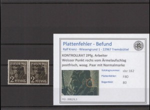 SBZ 1945 PLATTENFEHLER Nr 182 F80 postfrisch (231539)