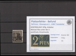 BIZONE 1948 PLATTENFEHLER Nr 36I F56a postfrisch (231571)