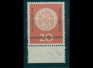 BUND 1957 PLATTENFEHLER Nr 255 III postfrisch (231666)