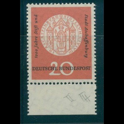 BUND 1957 PLATTENFEHLER Nr 255 III postfrisch (231666)