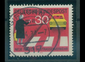 BUND 1971 PLATTENFEHLER Nr 673 I gestempelt (231895)