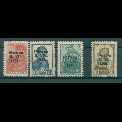 II. WK. ESTLAND PERNAU 1941 Nr 5-7+10 postfrisch (232031)