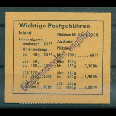BUND 1972 MH16 postfrisch (232290)