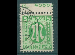 BIZONE 1945 Nr 3z PlNr gestempelt (920325)
