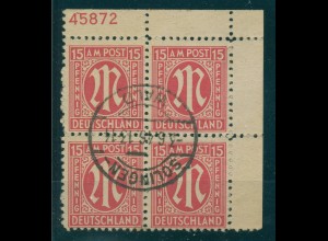 BIZONE 1945 Nr 8z PlNr gestempelt (920326)