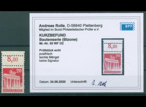 BIZONE 1948 Nr 85 WF postfrisch (920494)