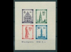 FRZ.ZONE BADEN 1949 Bl.1B IV postfrisch (921086)