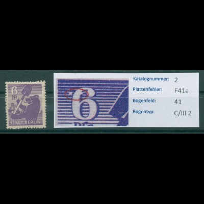 SBZ 1945 Nr 2Aa wbzt F41 postfrisch (921301)