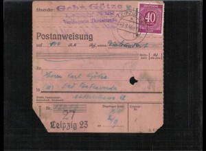 KONTROLLRAT 1946 POSTANWEISUNG gestempelt (921551)