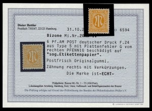 BIZONE 1945 Nr 20Ax IV postfrisch (921563)